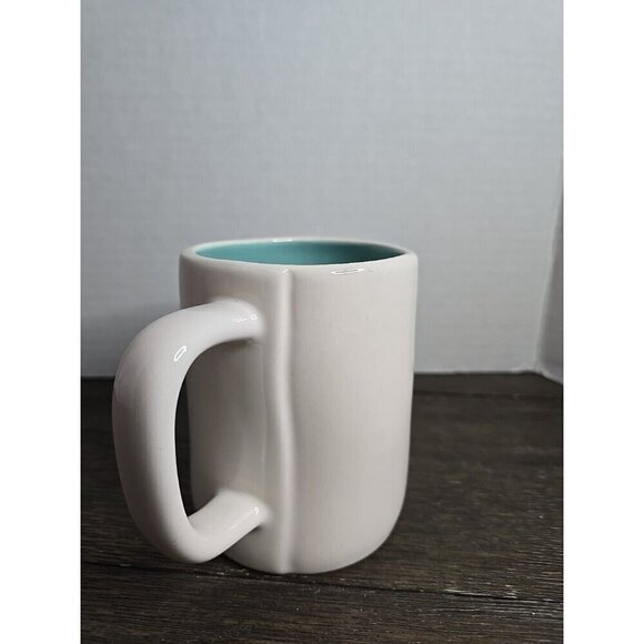 Rae Dunn Magenta I Woke Up Like This Ceramic Mug White Teal Interior Glam - Picture 5 of 7